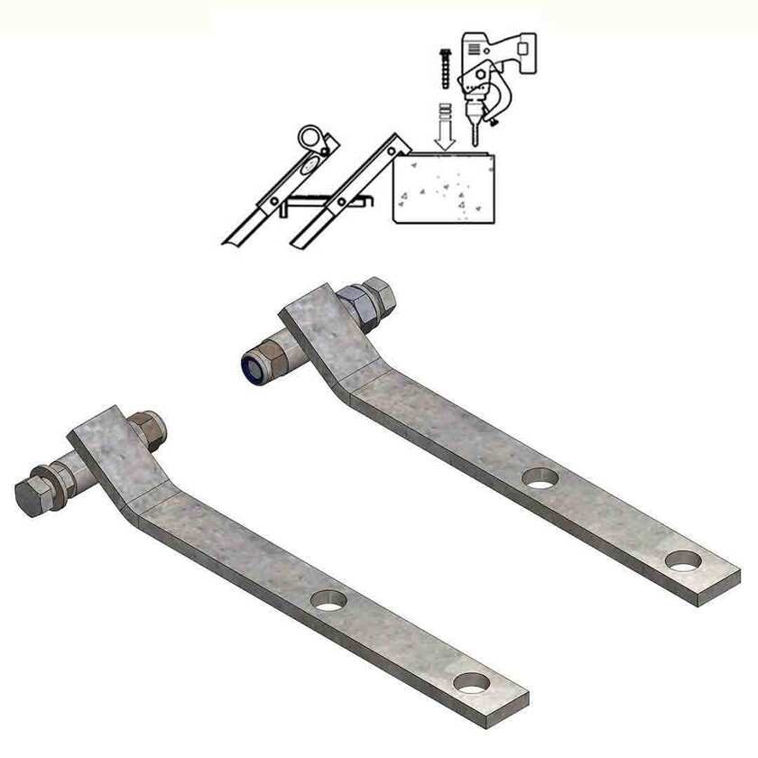 Fäste för ståltrappa på platta