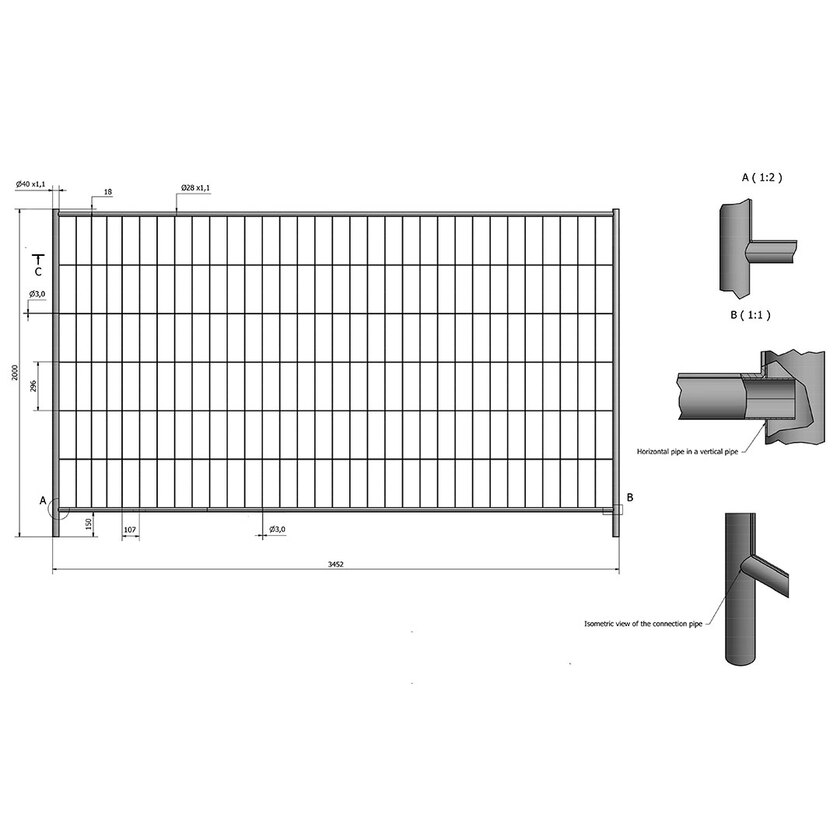 HMF Byggstängsel 3,5m Stål 30-pack